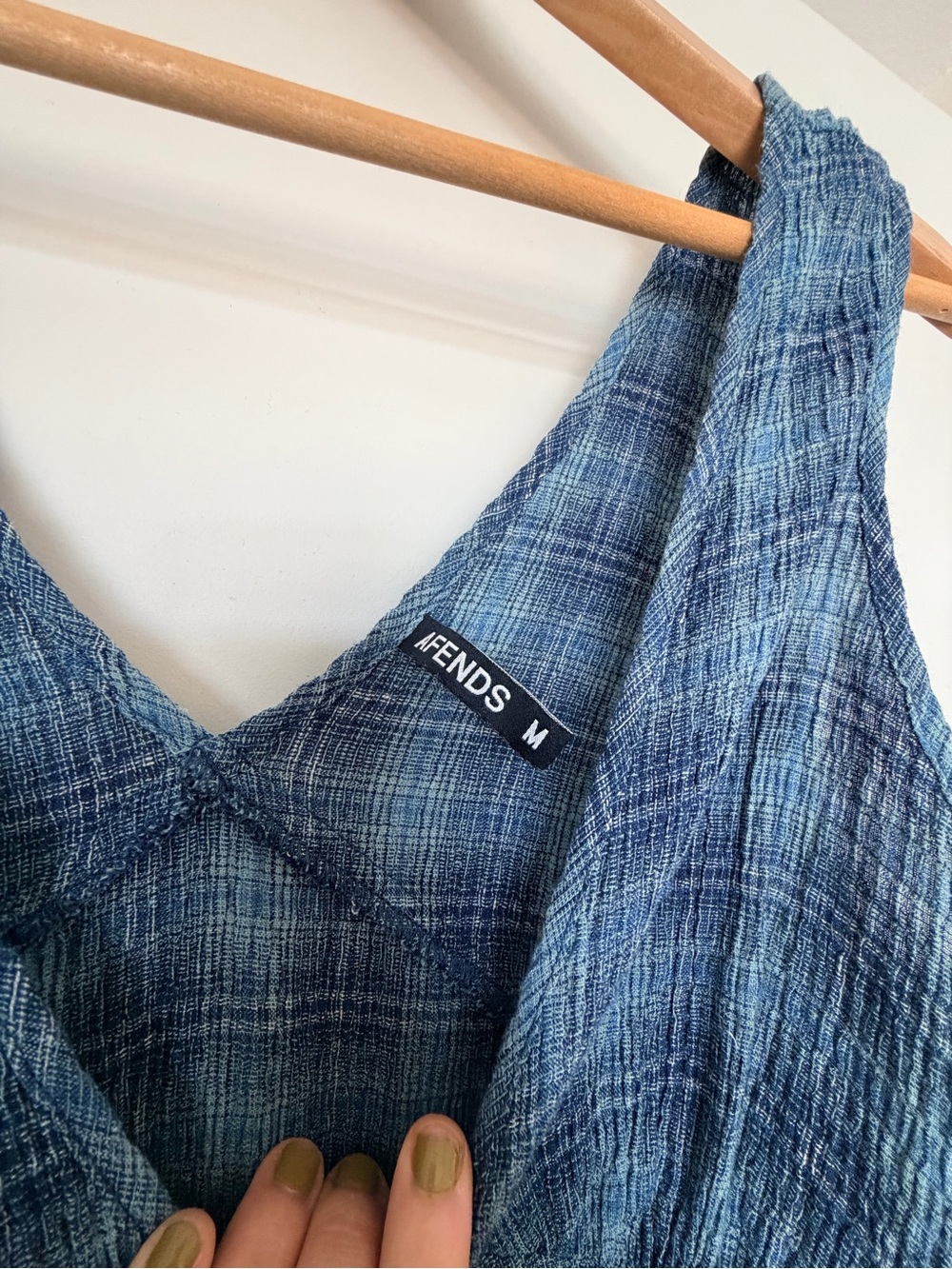 Afends Blue Plaid Maxi Dress Tully. - Picture 2 of 4